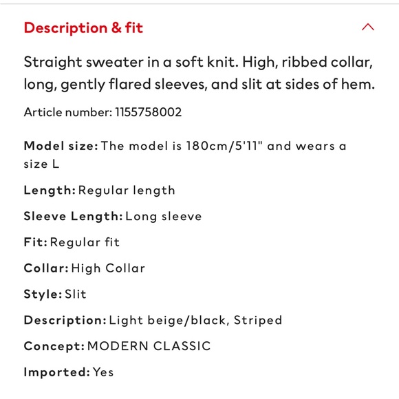 H&M mock neck sweater, EUC - Picture 2 of 4